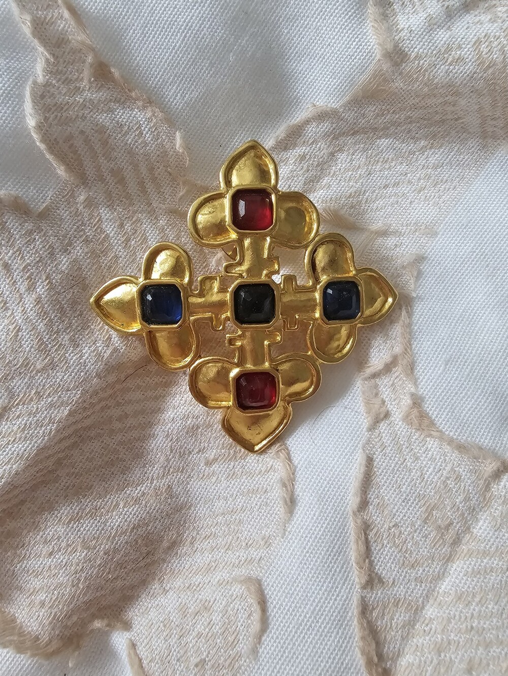 Karl LAGERFELD 1990s Gold Tone MALTESE CROSS Brooch